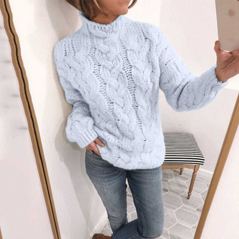 Explosive High-Neck Fashion Twist Sweater